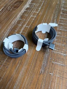 Apple MacBook Gray Braided USB-C to MagSafe Charging Cable Pair